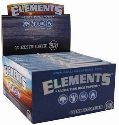 Elements Ultra Thin Rice Cigarette Papers - Connoisseur - King Size Slim + Tips - Box Of 24 - Vape wholesale supplies